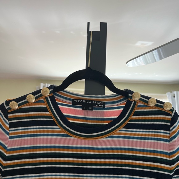 Veronica Beard Multicolor Striped Women's Top - Picture 3 of 4
